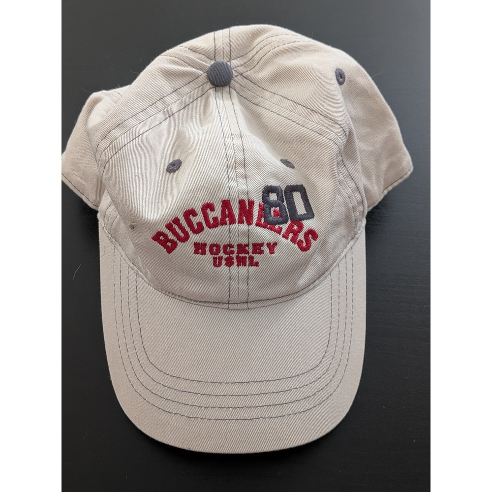 Des Moines Buccaneers USHL US Hockey Leauge Hat Strapback OS Beige